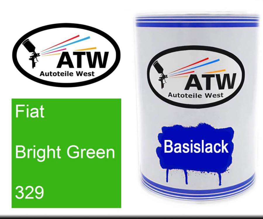 Fiat, Bright Green, 329: 500ml Lackdose, von ATW Autoteile West.